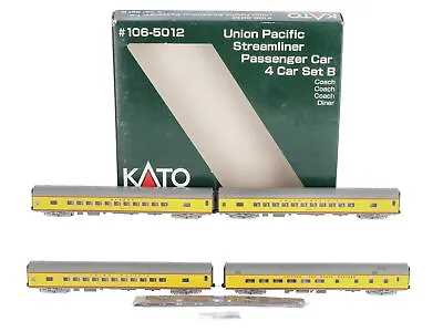 Kato 106-5012 N Scale Union Pacific Streamliner Passenger Cars 4-Car Set LN/Box • $151.14