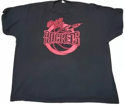 Vintage Houston Rockets Clutch City Black Shaka Active Graphic T-Shirt 5X #M18 • $49.95