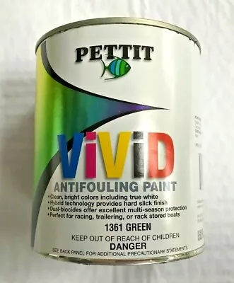 Bottom Paint Vivid Antifouling Pettit Quart 93 1361q Green Boat Marine  • $159.99