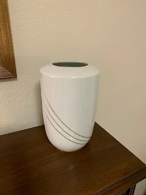 Mid Century Modern Schonwald Germany White And Gold Porcelain Vase • $26.99