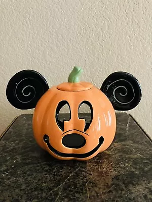 DISNEY Mickey Mouse HALLOWEEN Pumpkin Votive Candle Holder Tea Light Ceramic NEW • $29.99