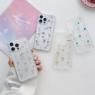 For IPhone 15 14 13 12 11 Pro Max Plus X XR 8 Shockproof Flower Clear Case Cover • $8.79