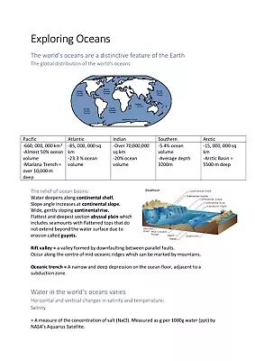 OCR A-Level Geography Revision Notes - Exploring Oceans • £5