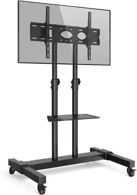 RFIVER Tall Mobile TV Stand On Wheels Castors For Most 32 -80  Flat Curved TVs • £95.99