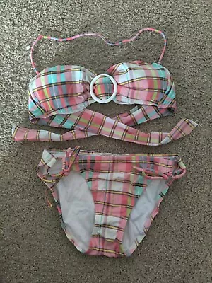 Victoria's Secret Pink Plaid Bikini Set Size Small • $20