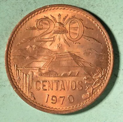 Mexico -  20  CENTAVOS 1970 - INV#B-344 • $4.65