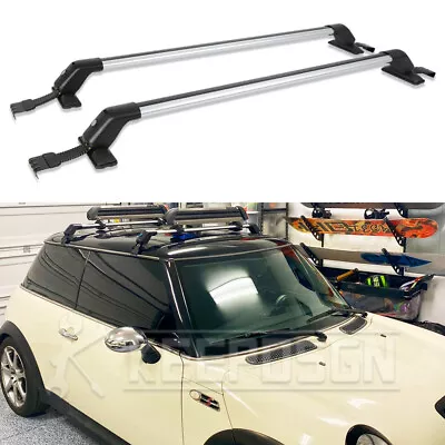 Aluminium Bare Roof Rack Crossbars Luggage Carriers + Lock For Mini Cooper 04-22 • $135.71