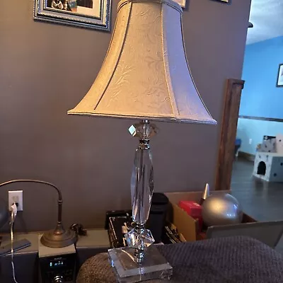 Vintage Mcm Clear Lucite Table Lamp 28” • $99.99