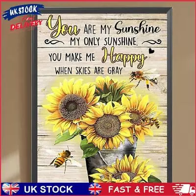 5D DIY Full Round Drill Diamond Painting You Are My Sunshine Home Decor 30x40cm • £6.89