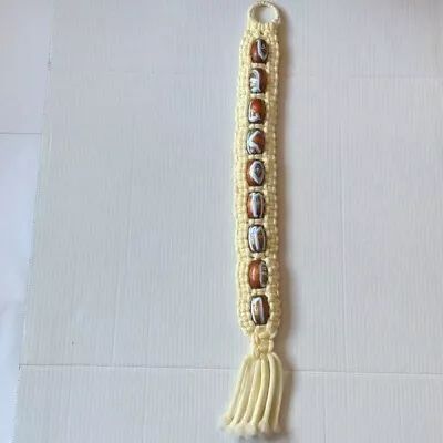 Vintage Macrame Valkommen Swedish Welcome Wall Hanging Decor • $15.30