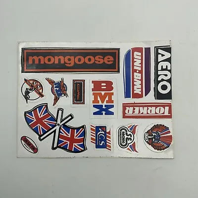 Vintage Stickers BMX Mongoose Sheet 1980s Old Stock Bike Bicycle • $23.14