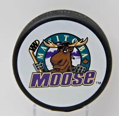 Manitoba Moose Vintage Ihl Official Inglasco Vegum Mfg. Hockey Puck Slovakia • $20