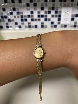 Vintage Movado 14k Solid Gold With Diamonds Ladies Watch Hand Winding Runs • $899