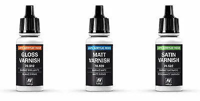 £2.65 • Buy Vallejo Acrylic Varnish - Gloss 70510, Matt 70520, Satin 70522 17mm Bottle