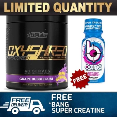 $64.95 • Buy Ehplabs Oxyshred Hardcore 40srv // Thermo Fatburner Oxy Shred Stronger Limited#