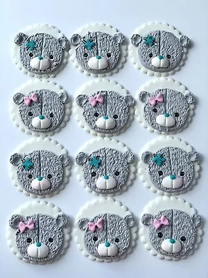 Teddy Bear Me To You Edible Handmade Birthday Christening 12 Cupcakes Topper • £37.99