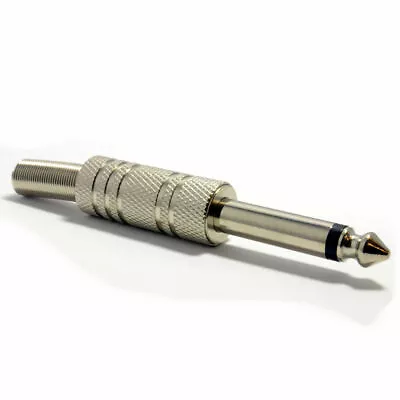 6.35mm 1/4 Inch METAL Mono Jack Plug & Strain Relief Guitar/Speaker Solder End [ • £2.71