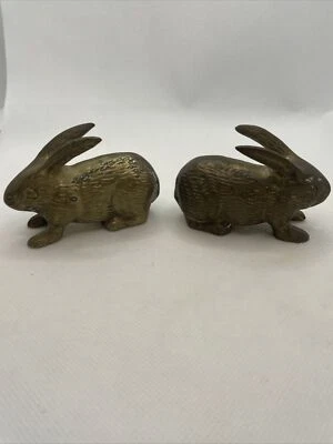 $25 • Buy Vintage Andrea By Sadek Brass Rabbit Family Set Of 2