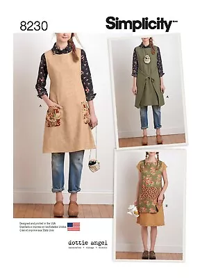 SIMPLICITY 8230 APRON DRESS & TABARD Misses Sewing Pattern Sizes XS-XL 6-24 • £10.29