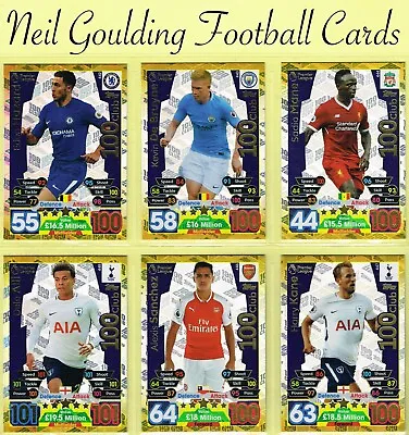 Topps MATCH ATTAX 2017-18 ☆ PREMIER LEAGUE ☆ Football Cards #361 To #447 • £2.99