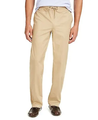 Alfani Sand Suede Brown Designer Men's Drawstring Casual Pants Large $75 • $25.99