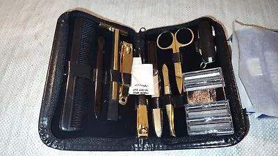 Deluxe Travel Kit HW0062 Gold-Tone Men's Grooming Kit New Gift Set • $9