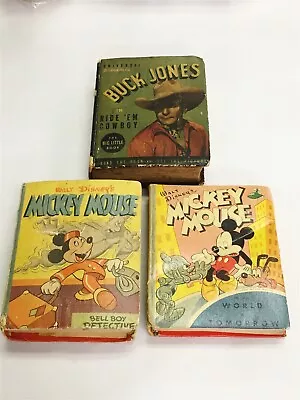 1940s BIG LITTLE BOOKS WALT DISNEY MICKEY MOUSE & BUCK JONES  • $11.50