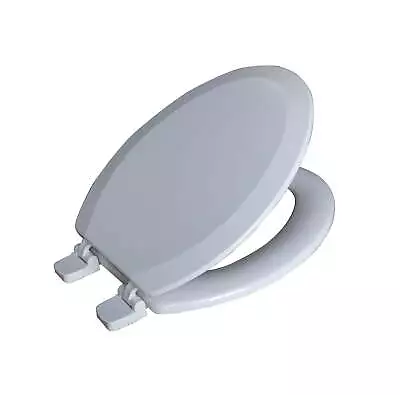 Elongated White Wood Toilet Seat Easy Clean • $16.78