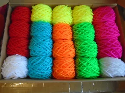 £4.49 • Buy Job Lot 18 NEON/Bright Wool/yarn Balls-knitting/crochet Crafts +2 Free-CLEARANCE