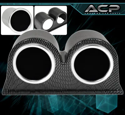 2 Hole Carbon Fiber Dashboard Pod + Water Temperautre Gas Gauge Display • $359.99