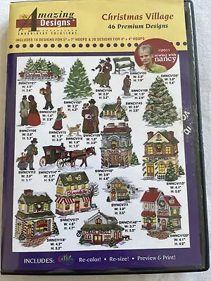 Amazing Designs Embroidery CD - Christmas Village - 46 Premium Designs • $7.50