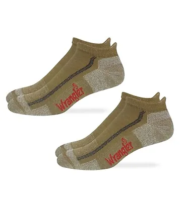 Wrangler Mens All Terrain Gear 70% Merino Wool Low Cut Cushion Socks 2 Pair • $15.99