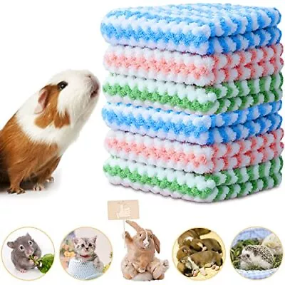 6 Pack Guinea Pig Soft Blankets Rabbit Hamster Fleece Cage Liners Bedding Mats • $13.50