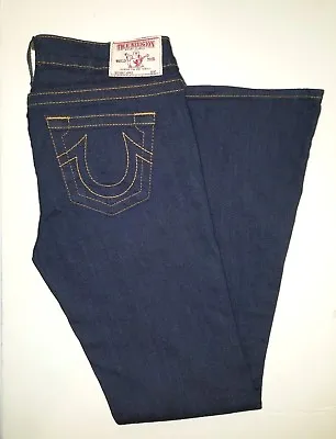 NEW TRUE RELIGION Carrie Petite Flare Dark Wash Denim Stretch Jeans Sz. 30   • $99.99