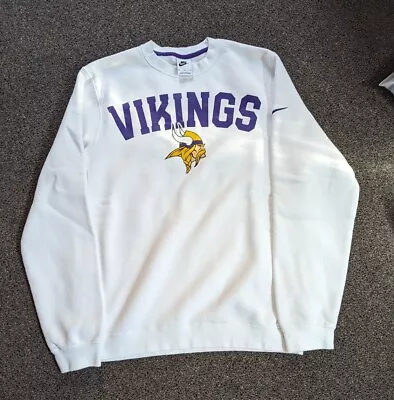 Vintage Nike Minnesota Vikings Crew Neck Sweatshirt SIZE M White • $30