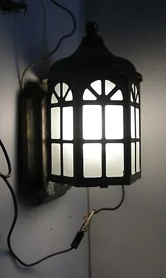 Vintage Sturdy Lantern Mfg Wall Sconce Bungalow Cottage 6 Sided Porch Light • $34.99