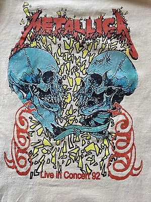 Metallica Live In Concert 92 Heavy Metal Band T-Shirt Size Small  Champion Brand • $10
