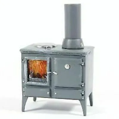 £9.95 • Buy 1/12 Scale Dolls House Emporium Wood Burning Kitchen Stove With Chimney 5759