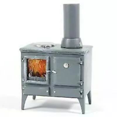 £9.95 • Buy 1/12 Scale Dolls House Emporium Wood Burning Kitchen Stove With Chimney 5759