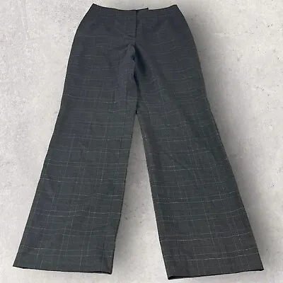 Piazza Sempione Pants Plaid Wool Dress Pants Career 27x31.5 Sophie T1198 • £18.96