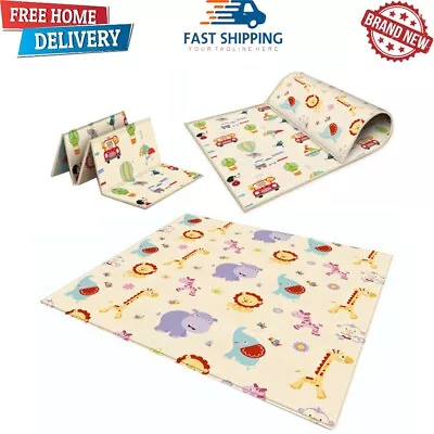 2Side Baby Play Mat Crawling Soft Blanket Folding Cartoon Waterproof Picnic Carp • £12.27