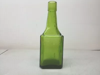 Green Glass Bitters Bottle Vintage Wheaton New Jersey 6 Inches Tall • $15.29