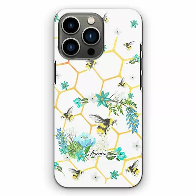 Personalised Phone Case For Motorola G8/G6/OnePlus 6 Green Flower Bee Hard Cover • £4.99