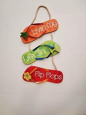 Margaritaville Flip Flops Summer Decor  Living My Life In Flip Flops  • $25