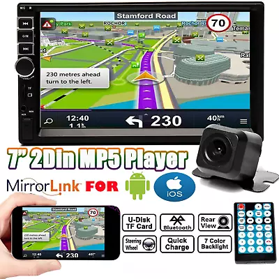 7  2 DIN Car Radio FM AM Audio Stereo Multimedia MP5 Mirrorlink For GPS Android • $72.10