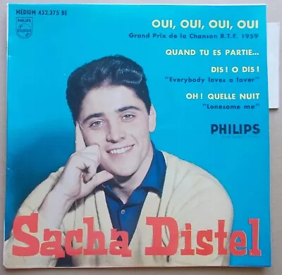 Sacha Distel :  Oui Oui Oui Oui . French Philips 432. 375 BE. Mono. 1959. EP. • £2.95