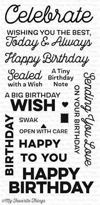 New! My Favorite Things MFT Big Birthday Wishes Stamp Set • £8.99