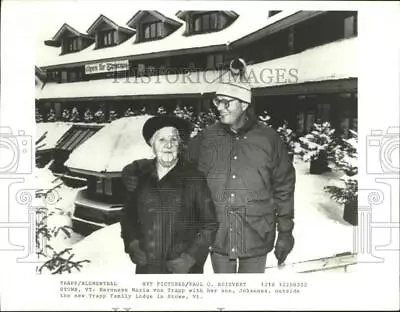 1984 Press Photo Baroness Maria Von Trapp & Son Johannes In Stowe Vermont • $19.99