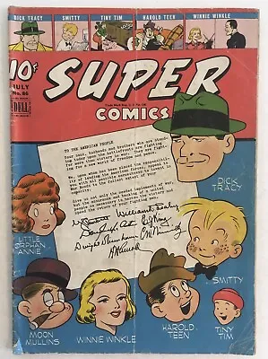 SUPER COMICS #86 GD/VG 1945 DICK TRACY MOON MULLINS! War Bonds Cover! • $20
