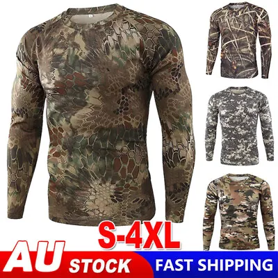 Camouflage Hunting Fishing Camping Hiking Performance T-shirt Long Sleeve S-4XL • $18.39